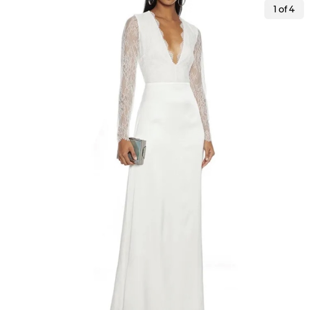 New CAMI NYC Laurie lace-paneled cutout silk-blend charmeuse gown fit Women Sz 2